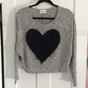 Textured heart long-sleeve